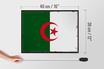 Panneau en bois drapeau de l'Algérie 40x30cm drapeau rétro Algérie signe décoratif 4