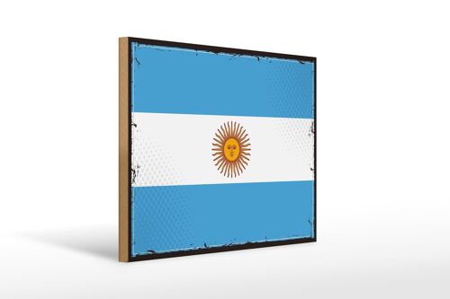 Holzschild Flagge Argentinien 40x30cm Retro Flag Argentina Schild