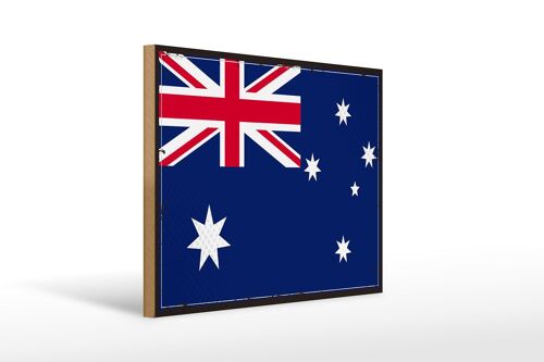 Holzschild Flagge Australien 40x30cm Retro Flag Australia Schild