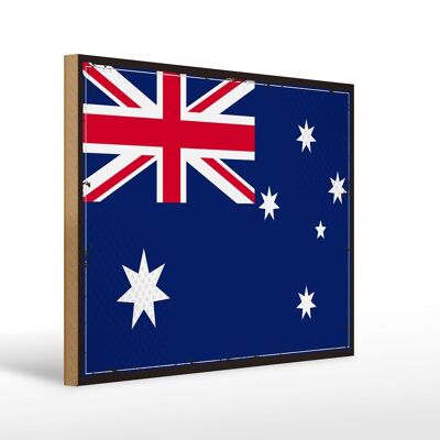Letrero de madera Bandera de Australia 40x30cm Bandera Retro Letrero de Australia