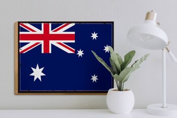 Panneau en bois drapeau australie 40x30cm, drapeau rétro australie 3