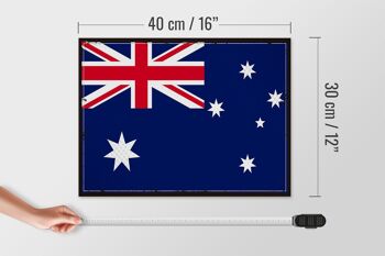 Panneau en bois drapeau australie 40x30cm, drapeau rétro australie 4