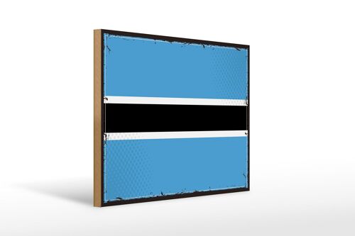 Holzschild Flagge Botswanas 40x30cm Retro Flag of Botswana Schild
