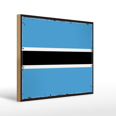 Holzschild Flagge Botswanas 40x30cm Retro Flag of Botswana Schild