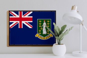 Panneau en bois drapeau des îles Vierges britanniques, panneau rétro 40x30cm 3