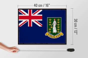 Panneau en bois drapeau des îles Vierges britanniques, panneau rétro 40x30cm 4