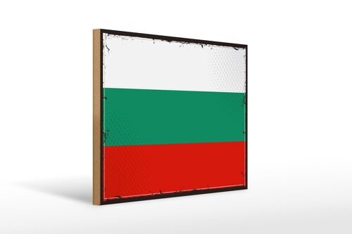 Holzschild Flagge Bulgariens 40x30cm Retro Flag Bulgaria Schild