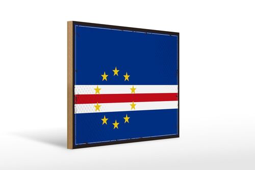 Holzschild Flagge Kap Verde 40x30cm Retro Flag Cape Verde Schild