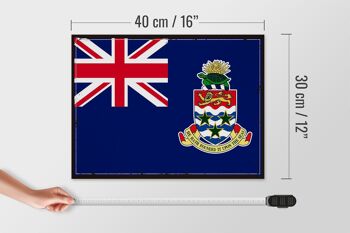 Panneau en bois drapeau des îles caïmans, 40x30cm, drapeau rétro, panneau décoratif 4