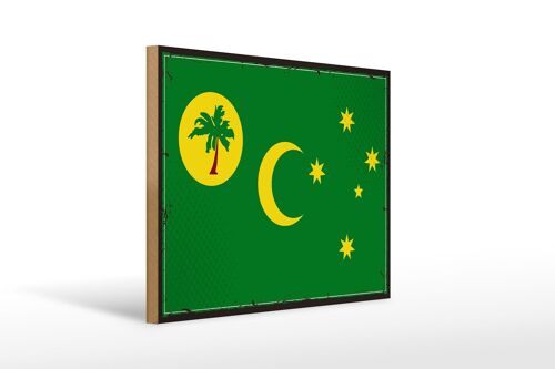 Holzschild Flagge Kokosinseln 40x30cm Retro Cocos Islands Schild