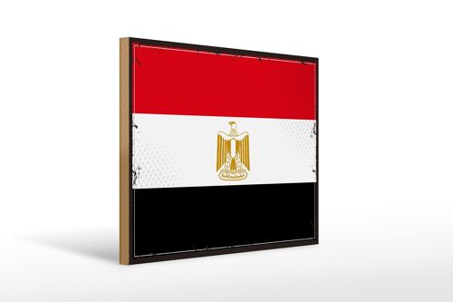 Holzschild Flagge Ägyptens 40x30cm Retro Flag of Egypt Deko Schild