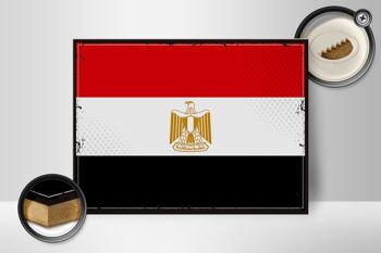 Panneau en bois drapeau de l'egypte, 40x30cm, drapeau rétro de l'egypte, panneau décoratif 2