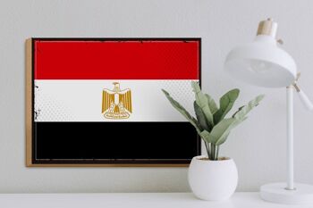 Panneau en bois drapeau de l'egypte, 40x30cm, drapeau rétro de l'egypte, panneau décoratif 3