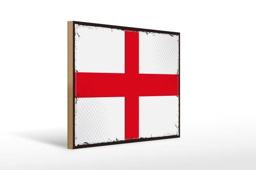 Holzschild Flagge Englands 40x30cm Retro Flag of England Schild