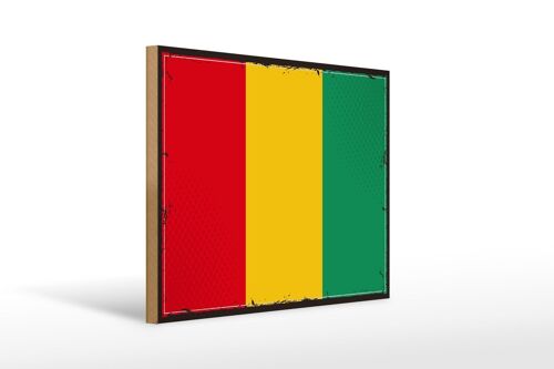 Holzschild Flagge Guineas 40x30cm Retro Flag of Guinea Deko Schild