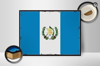 Panneau en bois drapeau du Guatemala 40x30cm drapeau rétro signe du Guatemala 2