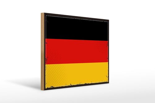 Holzschild Flagge Deutschlands 40x30cm Retro Flag Germany Schild