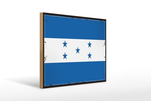 Holzschild Flagge Honduras 40x30cm Retro Flag of Honduras Schild