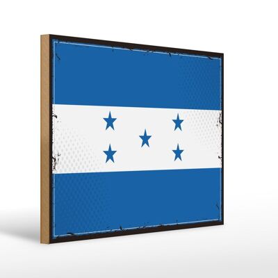 Holzschild Flagge Honduras 40x30cm Retro Flag of Honduras Schild
