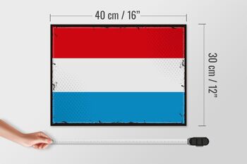Panneau en bois drapeau du Luxembourg 40x30cm drapeau rétro signe Luxembourg 4