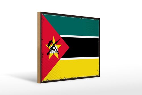 Holzschild Flagge Mosambiks 40x30cm Retro Flag Mozambique Schild