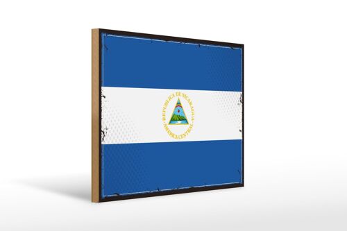 Holzschild Flagge Nicaraguas 40x30cm Retro Flag Nicaragua Schild