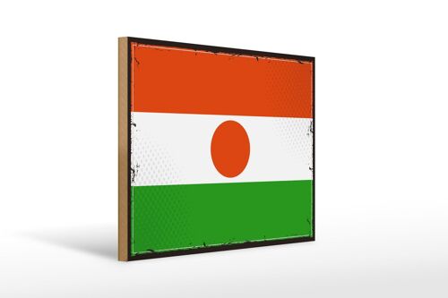 Holzschild Flagge Nigers 40x30cm Retro Flag of Niger Deko Schild