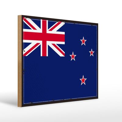 Holzschild Flagge Neuseelands 40x30cm Retro New Zealand Deko Schild