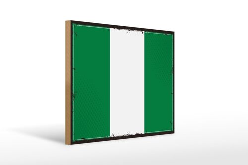Holzschild Flagge Nigerias 40x30cm Retro Flag of Nigeria Schild