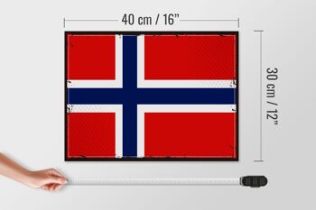 Panneau en bois drapeau de la norvège, 40x30cm, drapeau rétro, panneau décoratif de la norvège 4