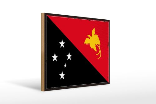 Holzschild Flagge Papua?Neuguinea 40x30cm Retro New Guinea Schild