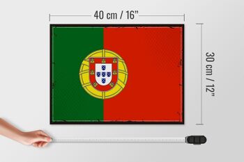 Panneau en bois Drapeau du Portugal 40x30cm Panneau rétro Drapeau du Portugal 4