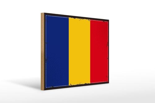 Holzschild Flagge Rumäniens 40x30cm Retro Flag of Romania Schild