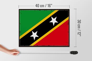 Panneau en bois drapeau St. Panneau drapeau rétro Kitts et Nevis, 40x30cm 4
