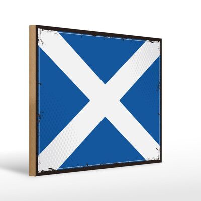 Letrero de madera Bandera de Escocia 40x30cm Bandera Retro Letrero de Escocia