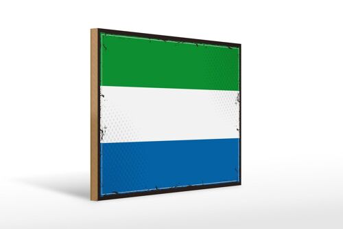 Holzschild Flagge Sierra Leones 40x30cm Retro Sierra Leone Schild