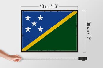 Panneau en bois drapeau des îles Salomon, 40x30cm, panneau rétro des îles Salomon 4