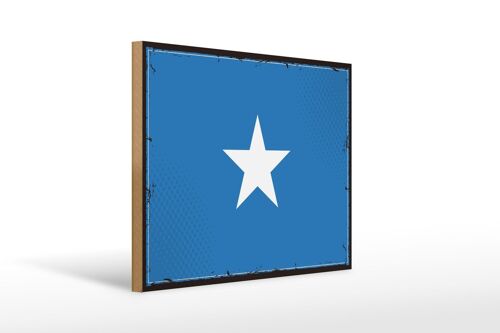 Holzschild Flagge Somalias 40x30cm Retro Flag of Somalia Schild