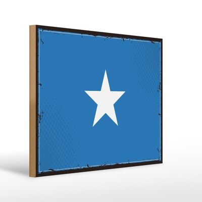 Letrero de madera Bandera de Somalia 40x30cm Letrero retro de la bandera de Somalia