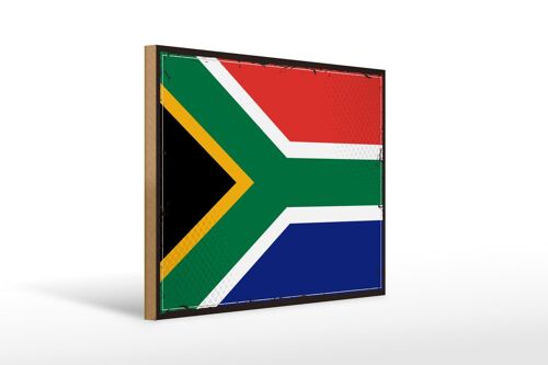 Holzschild Flagge Südafrikas 40x30cm Retro South Africa Deko Schild