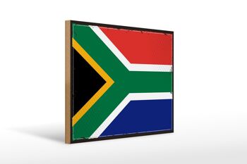 Panneau en bois drapeau de l'afrique du sud 40x30cm, panneau décoratif rétro d'afrique du sud 1
