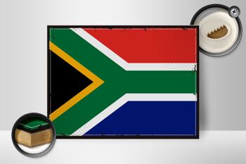 Panneau en bois drapeau de l'afrique du sud 40x30cm, panneau décoratif rétro d'afrique du sud 2
