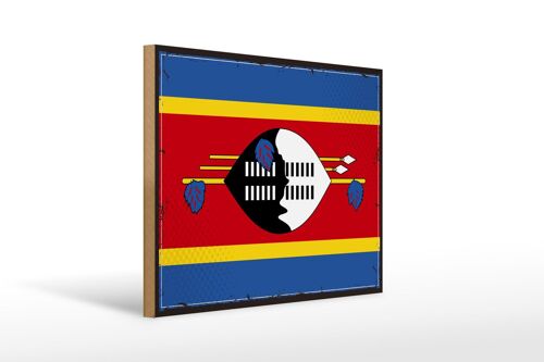 Holzschild Flagge Swasilands 40x30cm Retro Flag Eswatini Schild