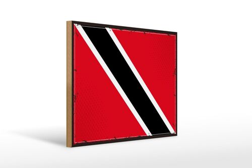 Holzschild Flagge Trinidad und Tobagos 40x30cm Retro Flag Schild