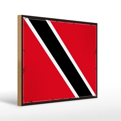 Cartello in legno bandiera di Trinidad e Tobago 40x30 cm Cartello bandiera retrò