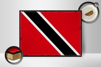Panneau en bois drapeau de Trinité-et-Tobago 40x30cm, drapeau rétro 2