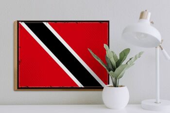 Panneau en bois drapeau de Trinité-et-Tobago 40x30cm, drapeau rétro 3