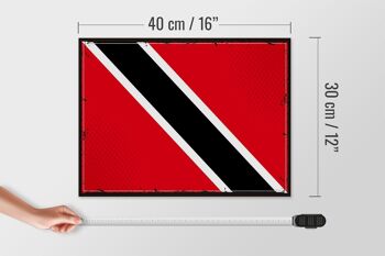Panneau en bois drapeau de Trinité-et-Tobago 40x30cm, drapeau rétro 4