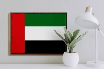 Panneau en bois drapeau des Émirats arabes unis, 40x30cm, drapeau rétro, panneau décoratif 3