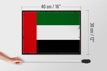 Panneau en bois drapeau des Émirats arabes unis, 40x30cm, drapeau rétro, panneau décoratif 4